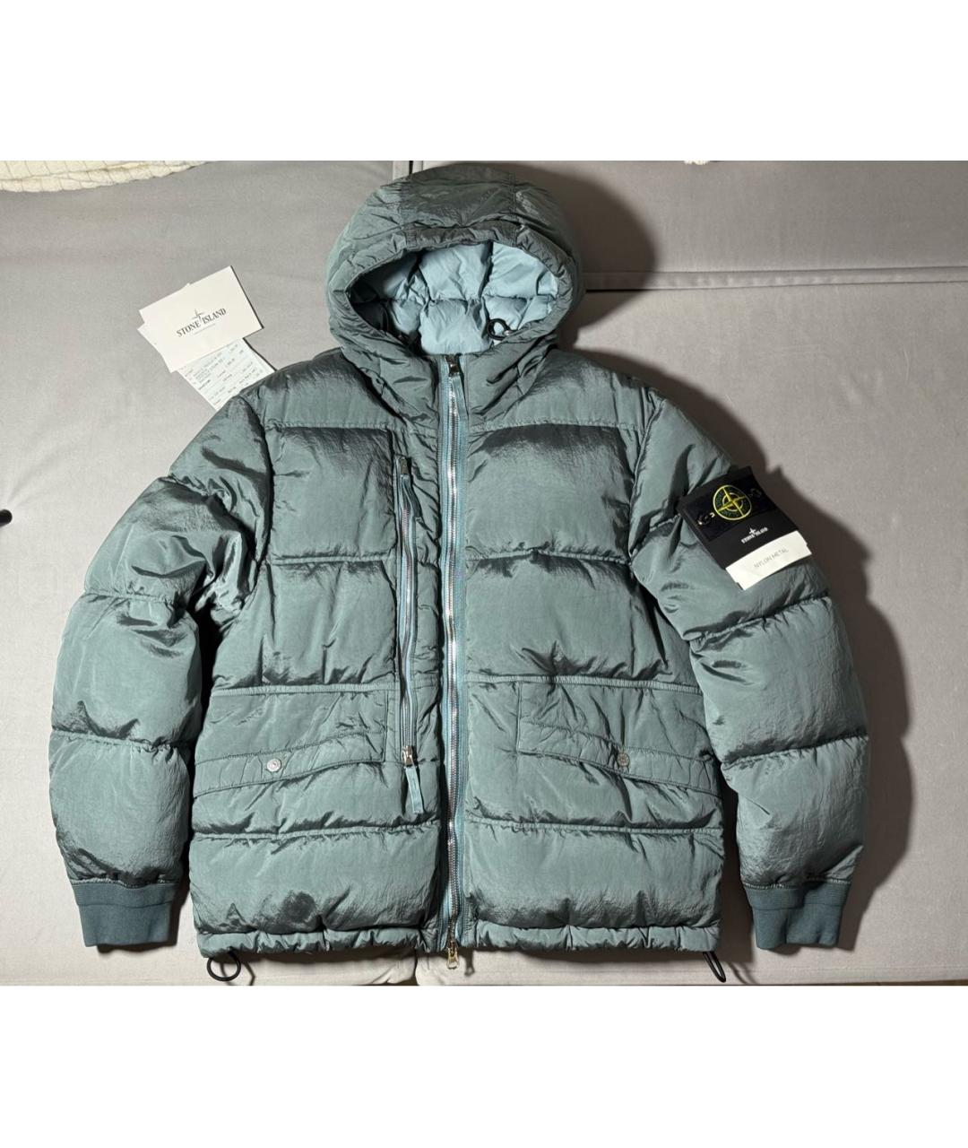 STONE ISLAND Зеленый пуховик, фото 6