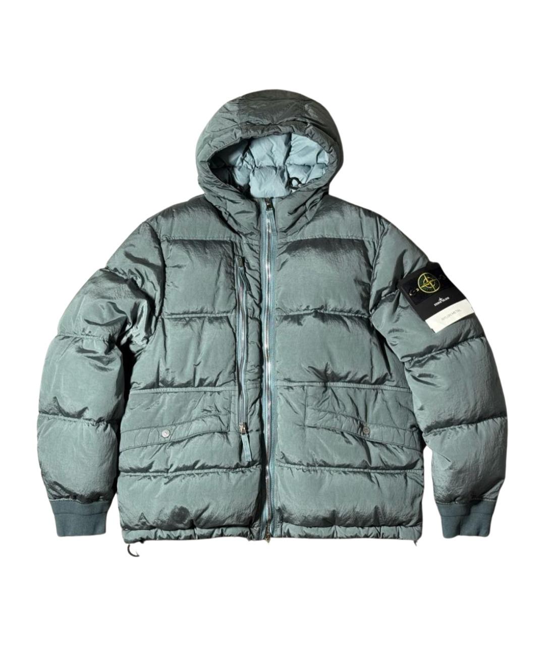 STONE ISLAND Зеленый пуховик, фото 1