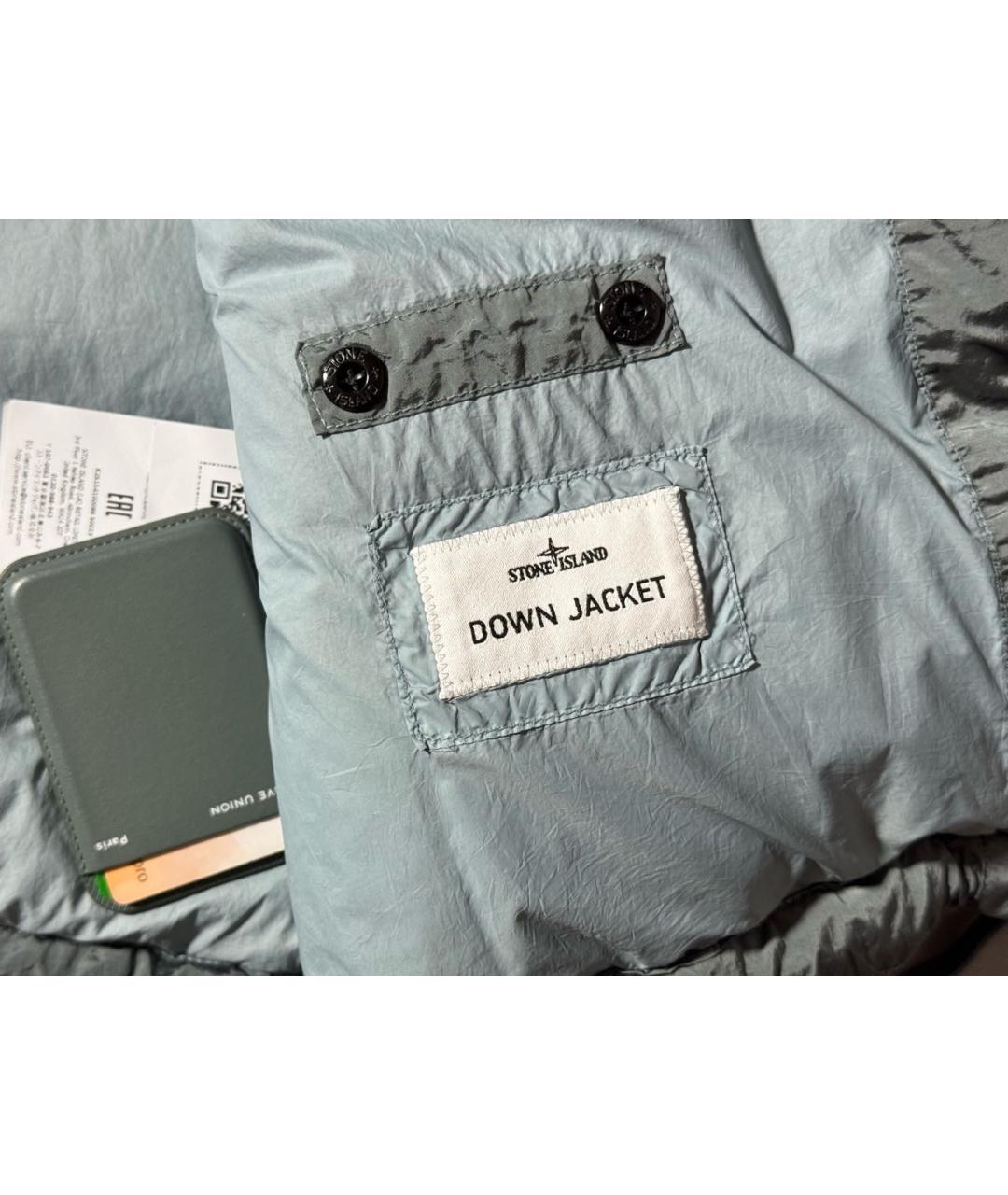 STONE ISLAND Зеленый пуховик, фото 4