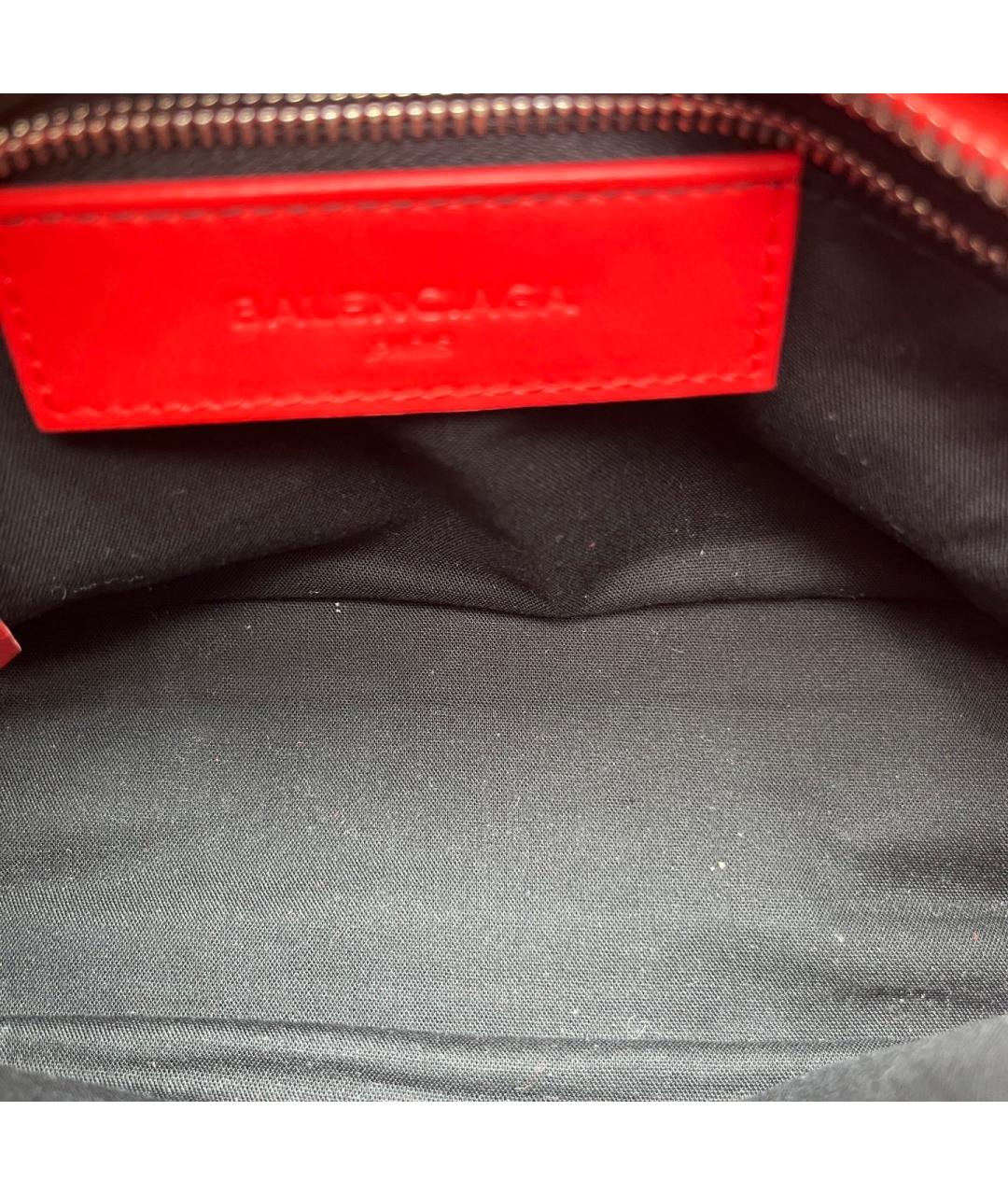 BALENCIAGA Красная кожаная сумка с короткими ручками, фото 5