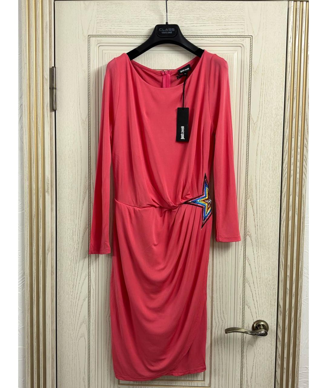 JUST CAVALLI Розовое вискозное вечернее платье, фото 9