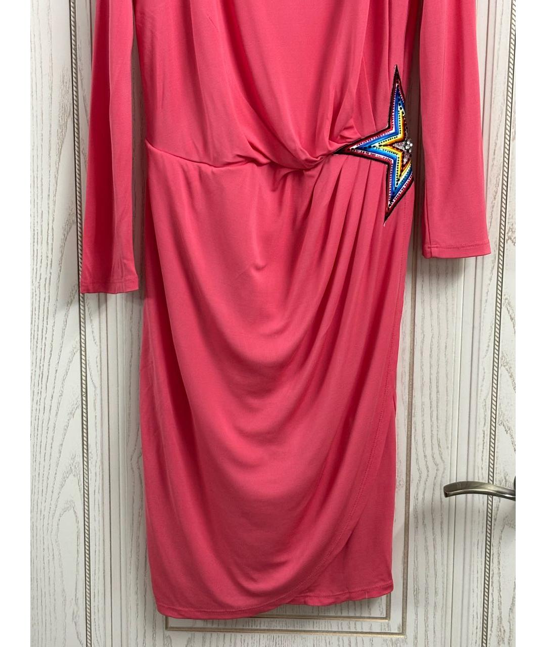 JUST CAVALLI Розовое вискозное вечернее платье, фото 5