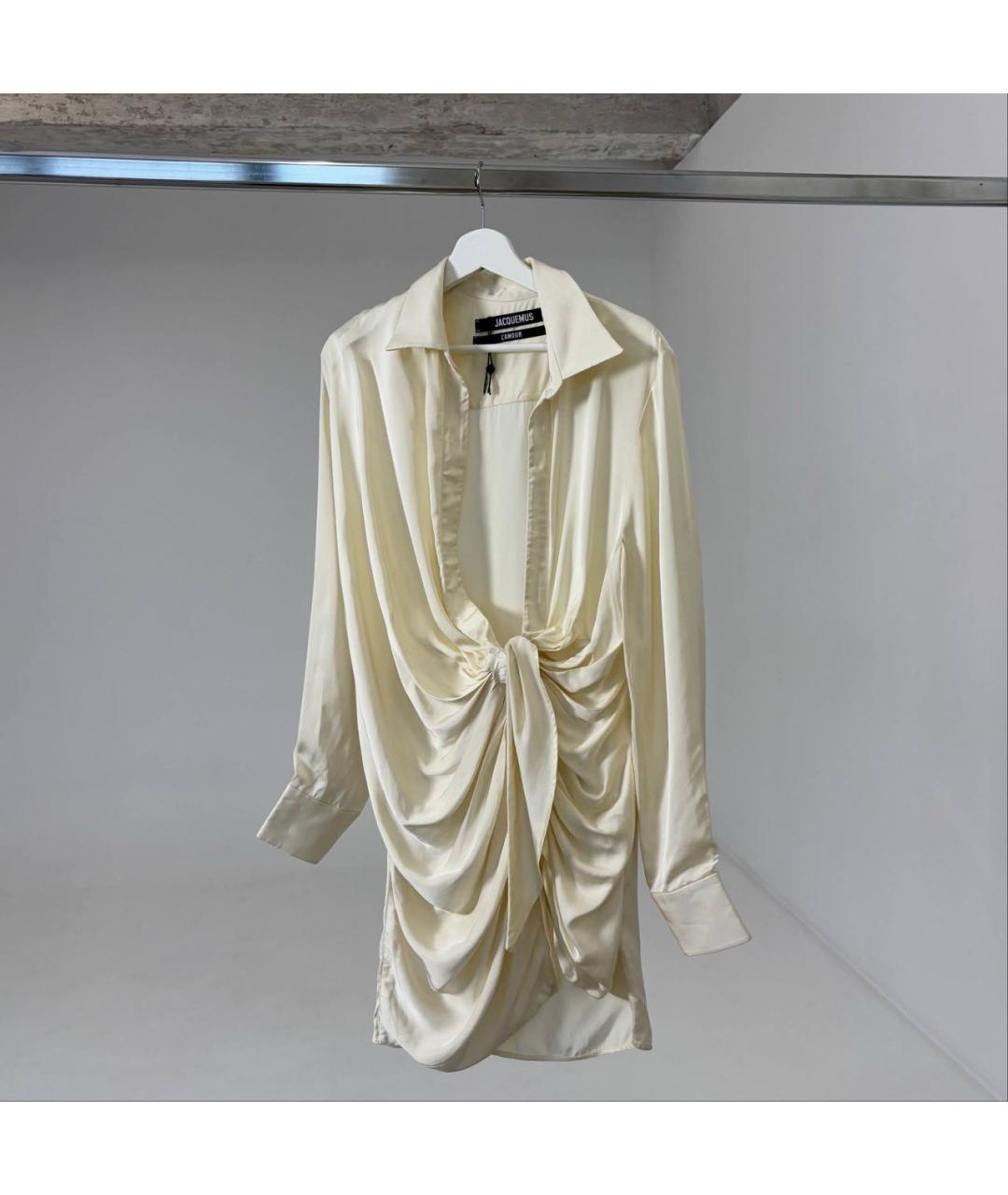 JACQUEMUS Бежевое коктейльное платье, фото 6