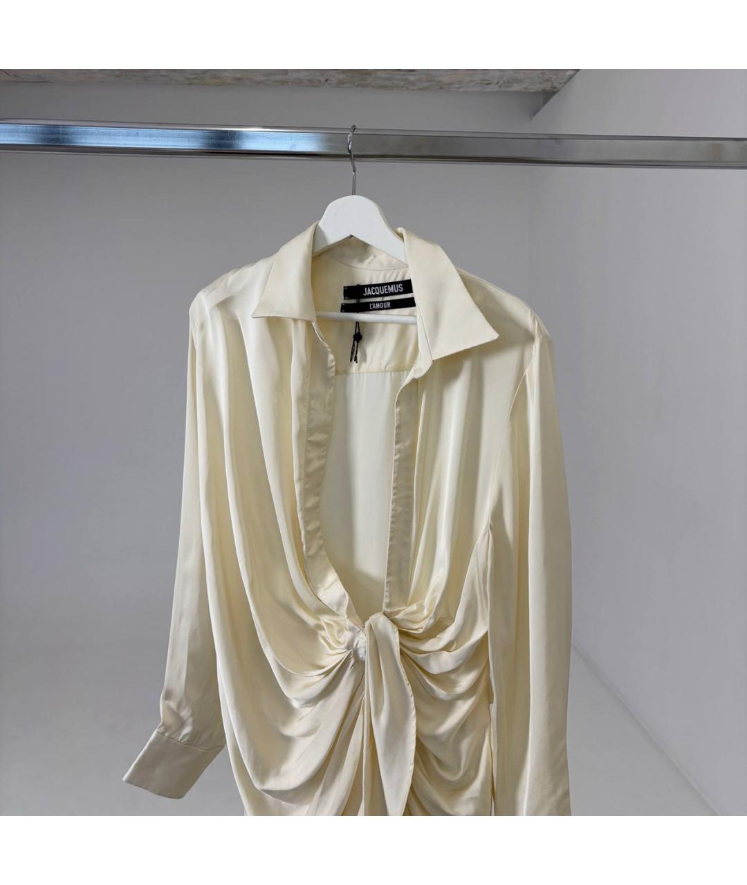 JACQUEMUS Бежевое коктейльное платье, фото 3