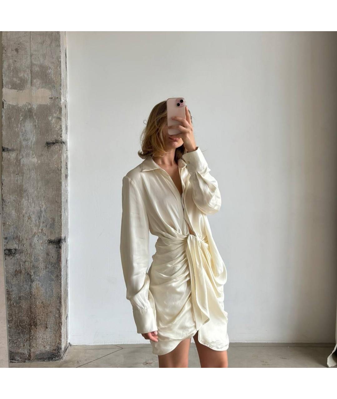 JACQUEMUS Бежевое коктейльное платье, фото 2