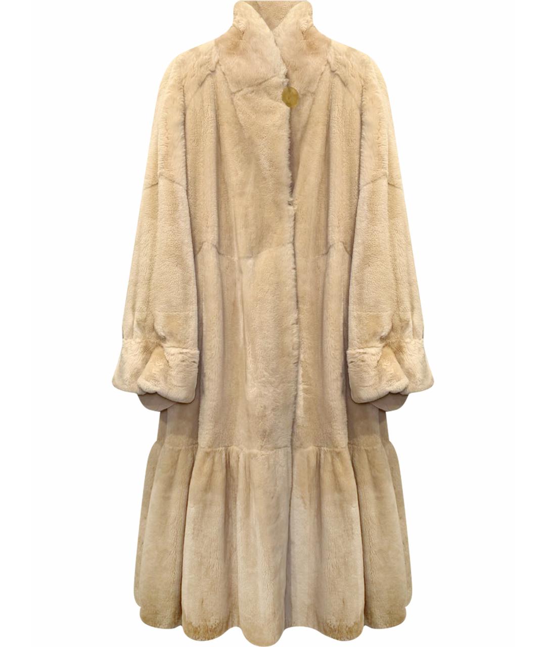 FENDI Бежевая меховая шуба, фото 1