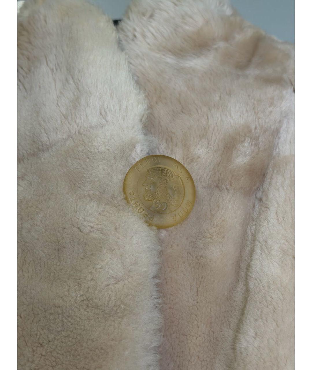 FENDI Бежевая меховая шуба, фото 5