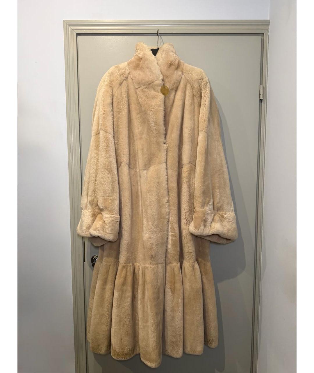 FENDI Бежевая меховая шуба, фото 7