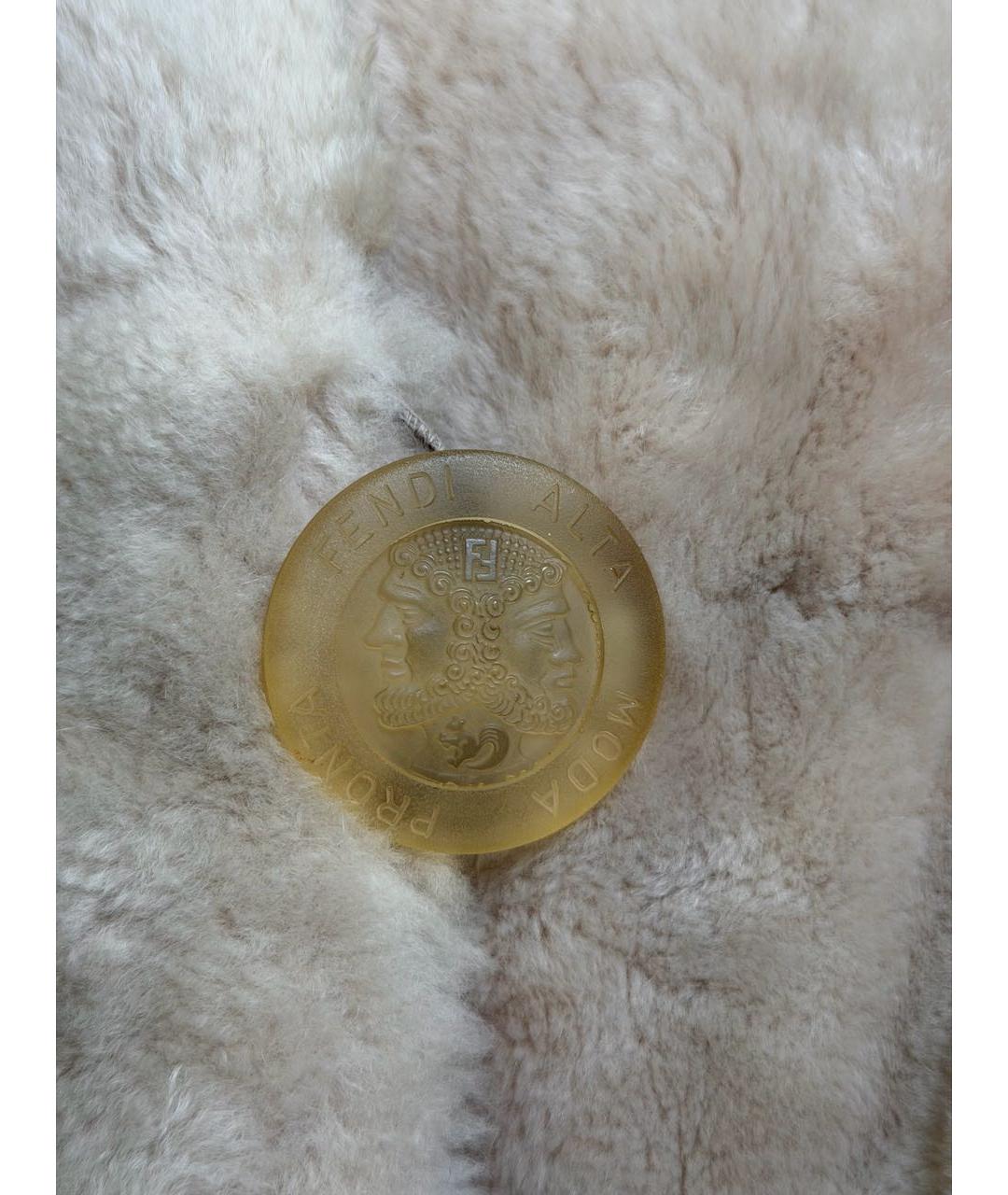FENDI Бежевая меховая шуба, фото 6