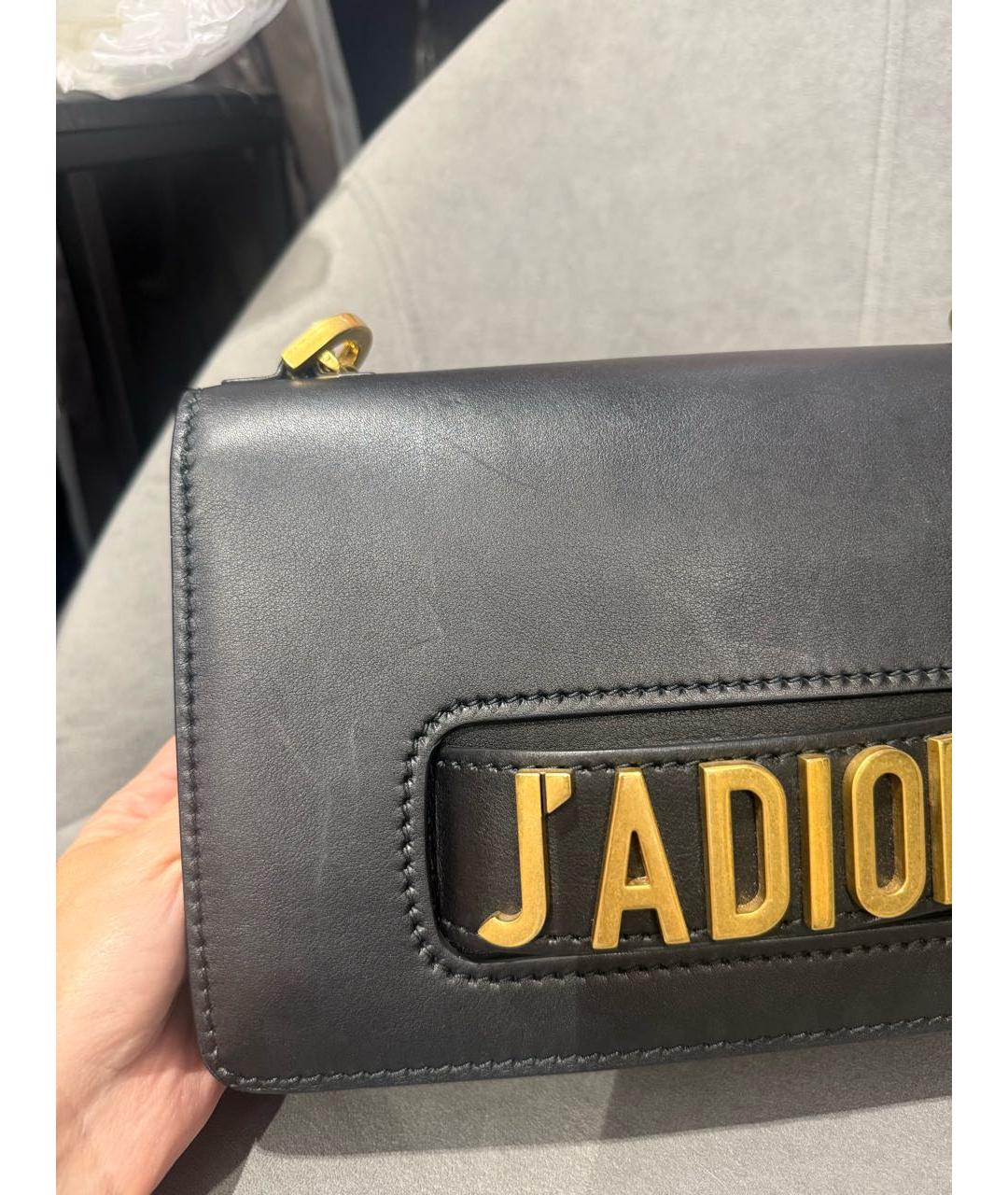 CHRISTIAN DIOR Черная кожаная сумка через плечо, фото 4