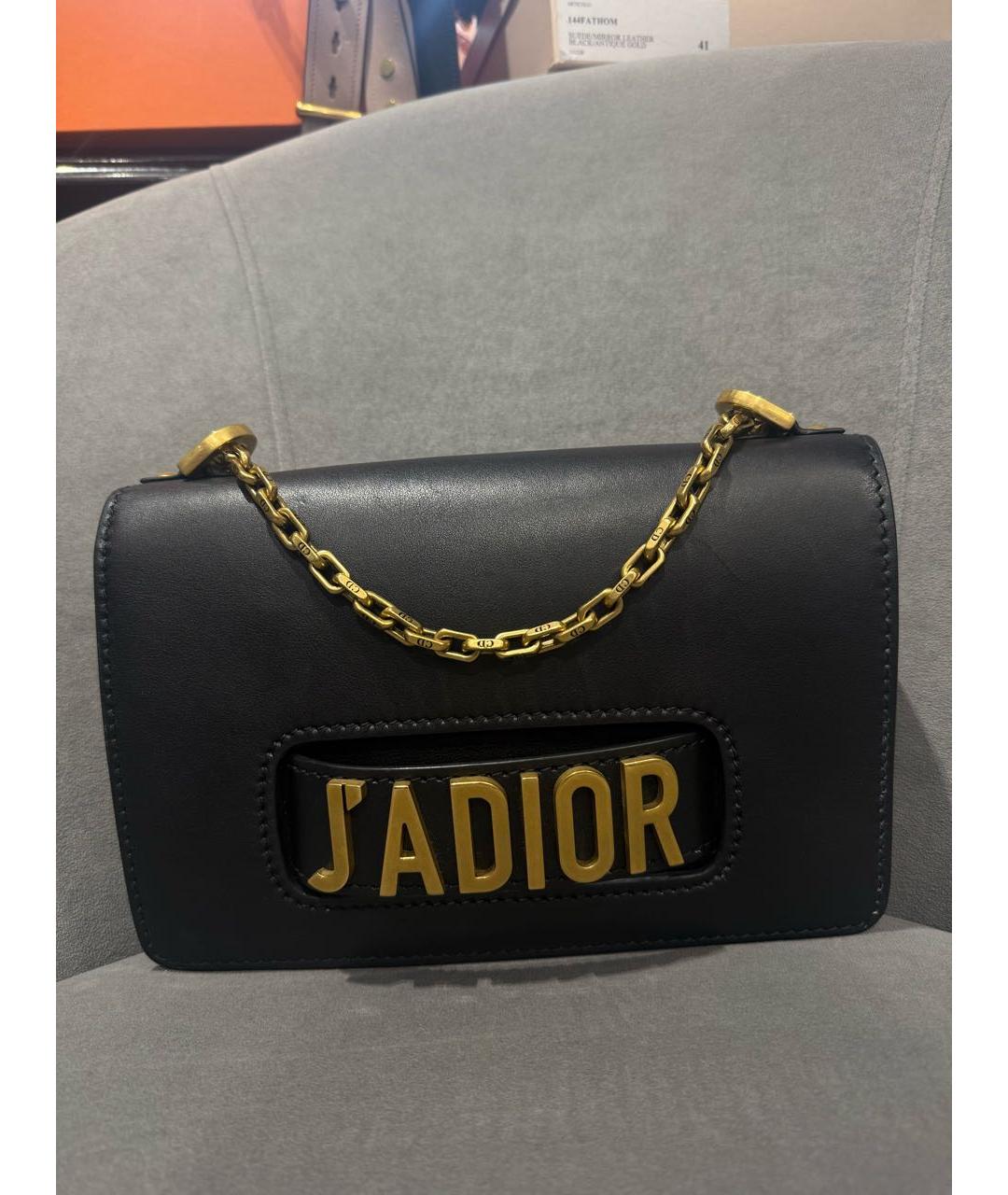 CHRISTIAN DIOR Черная кожаная сумка через плечо, фото 9