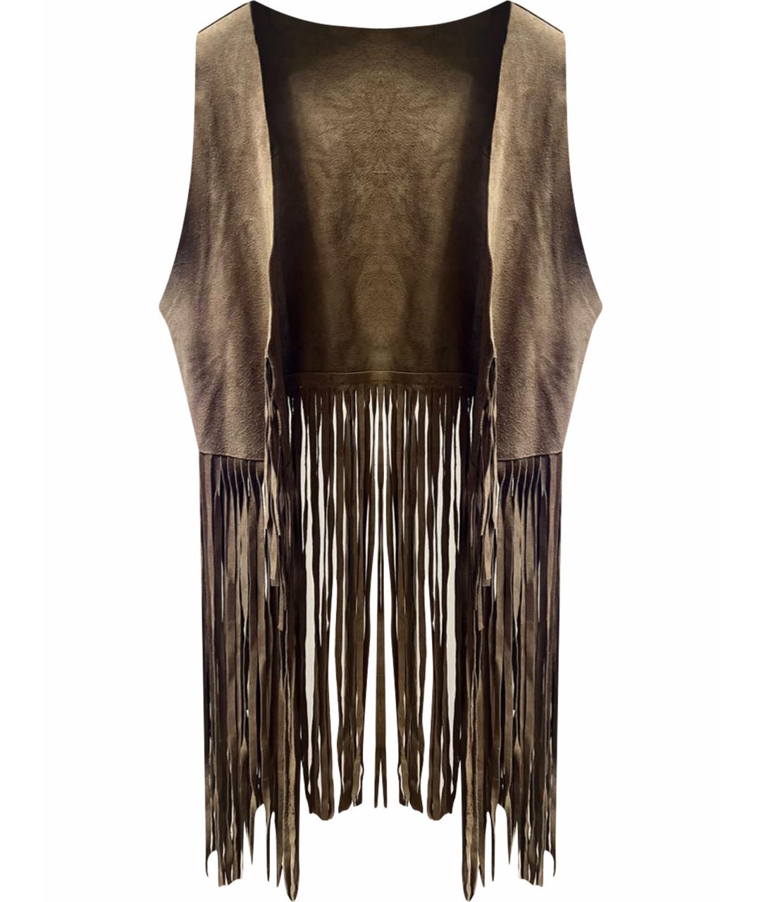 P.A.R.O.S.H. Коричневый кожаный жилет, фото 1