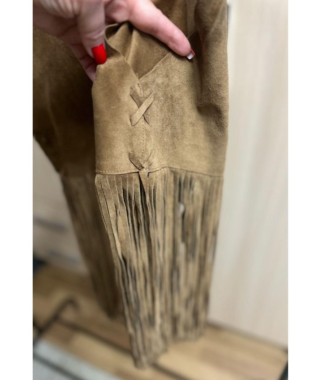 P.A.R.O.S.H. Коричневый кожаный жилет, фото 4