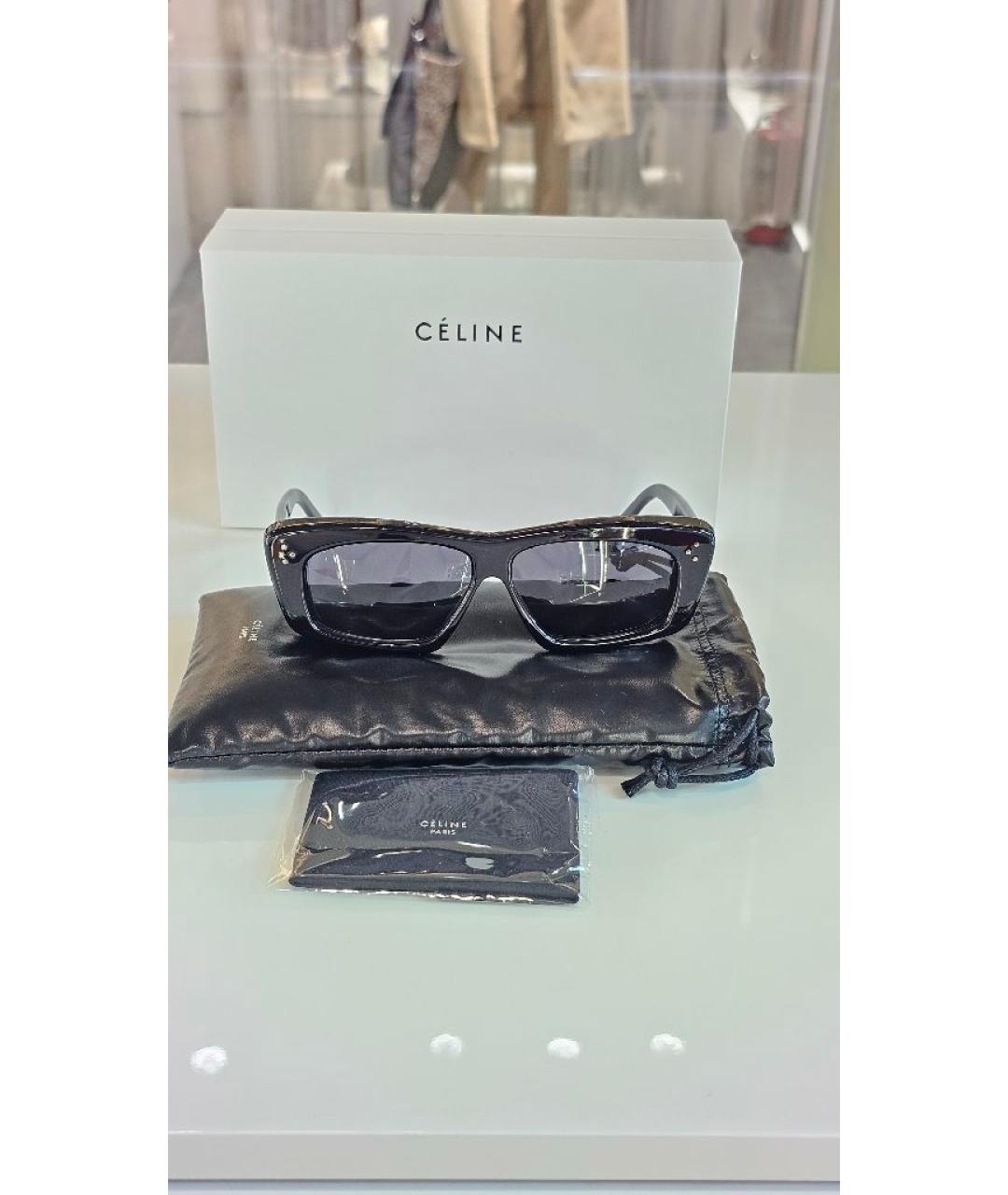 CELINE Черные пластиковые солнцезащитные очки, фото 4