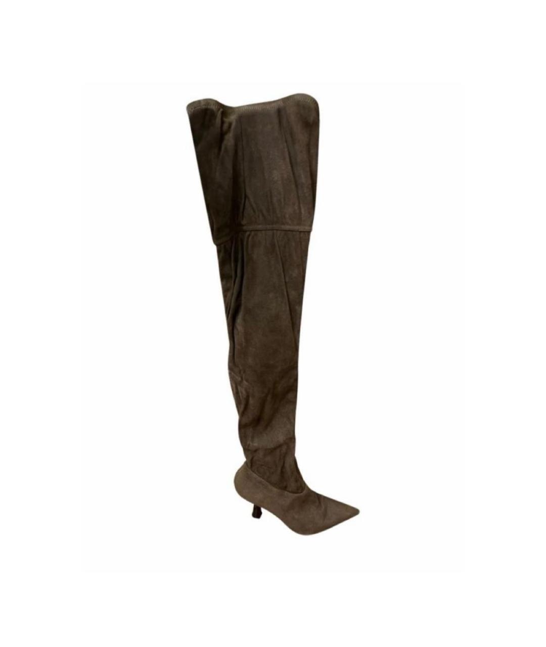 JIMMY CHOO Коричневые замшевые ботфорты, фото 1