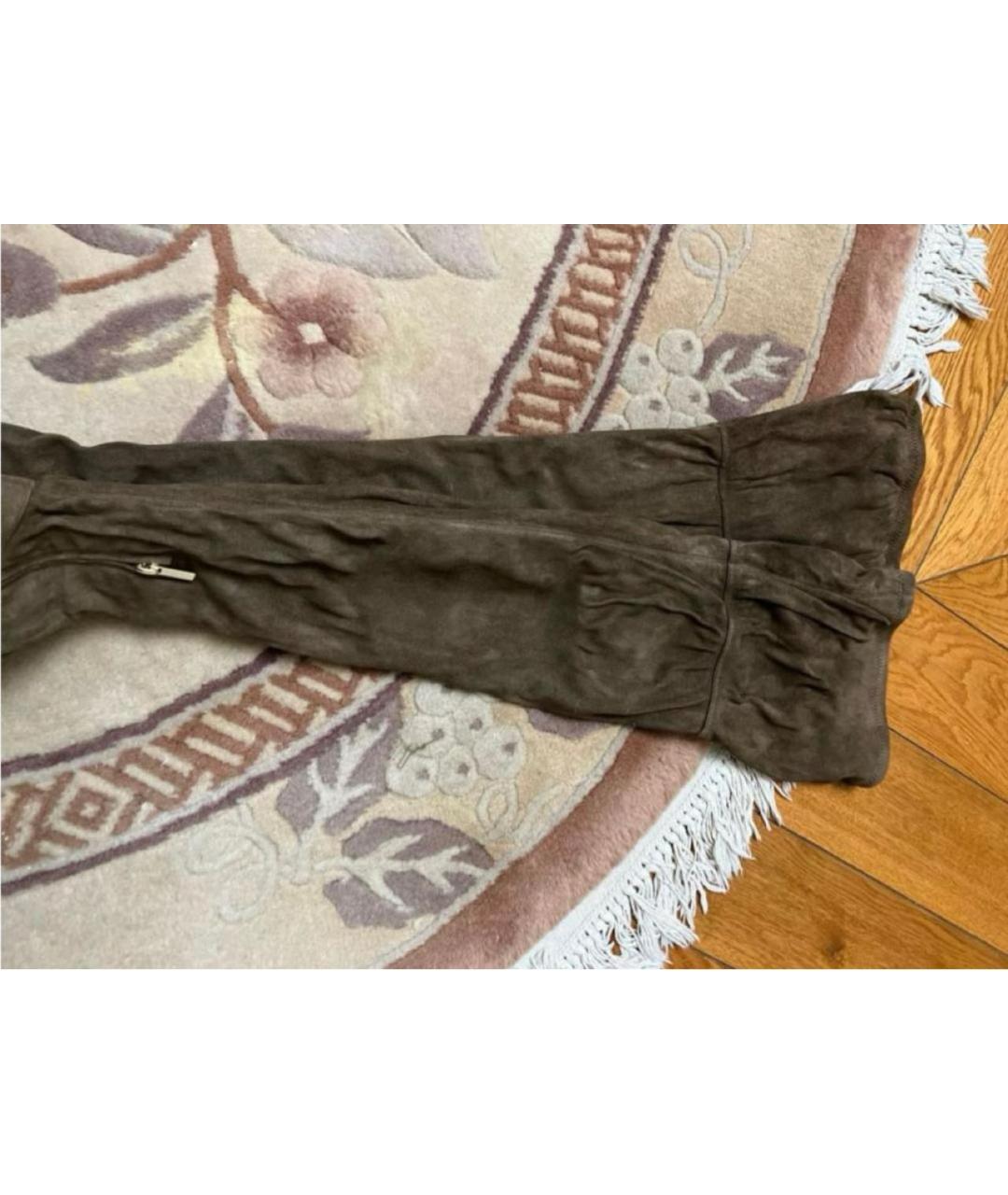 JIMMY CHOO Коричневые замшевые ботфорты, фото 8