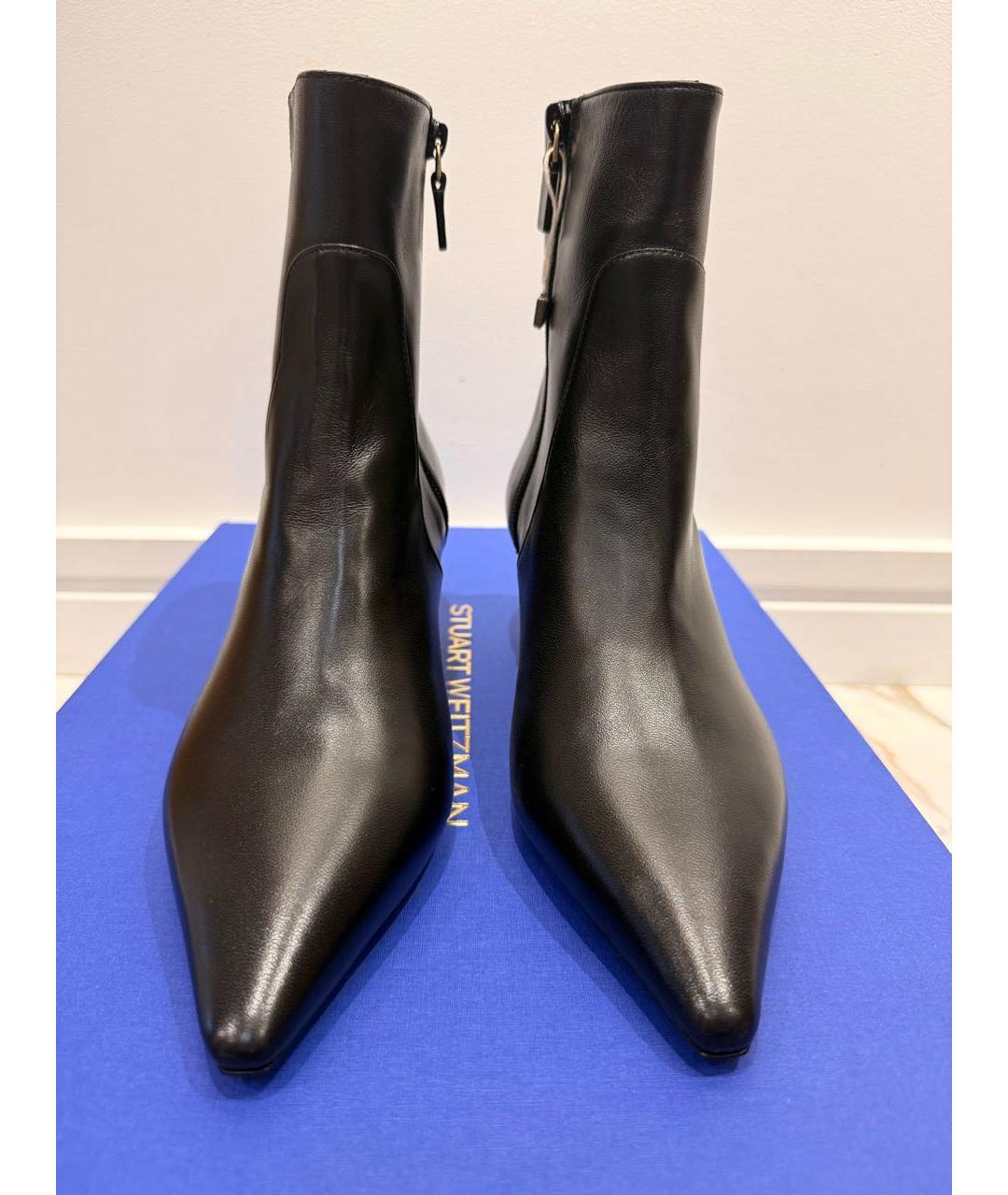 STUART WEITZMAN Черные кожаные ботильоны, фото 7