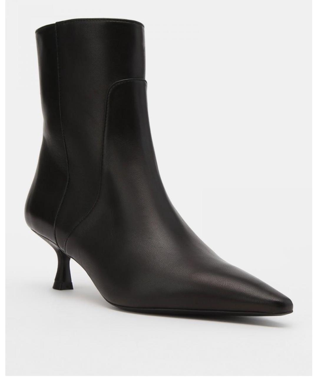 STUART WEITZMAN Черные кожаные ботильоны, фото 6