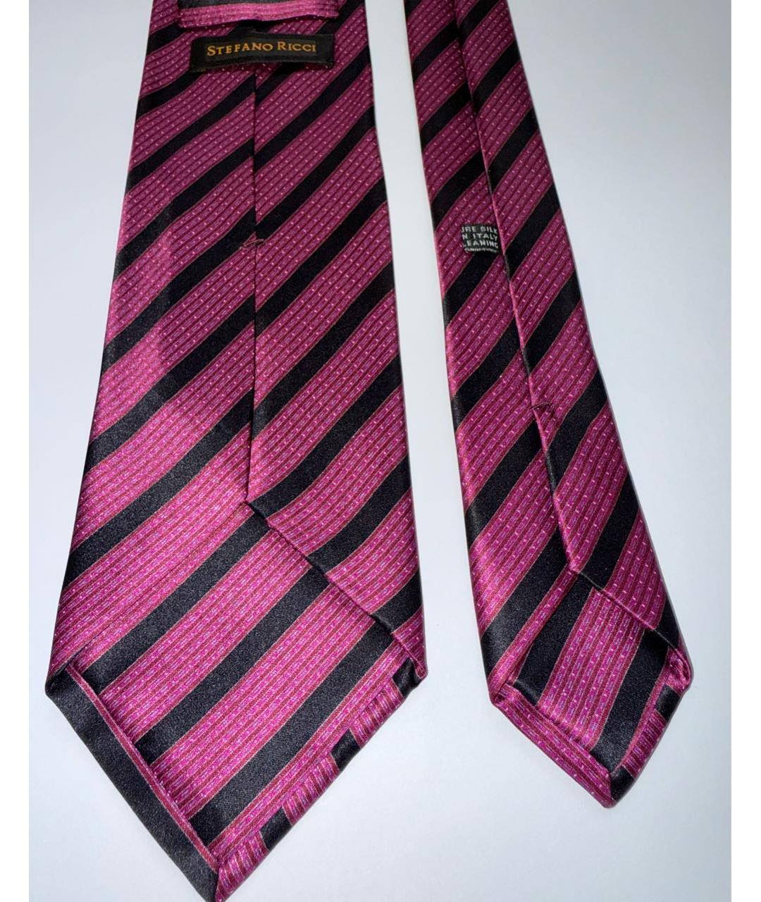 STEFANO RICCI Бордовый шелковый галстук, фото 3