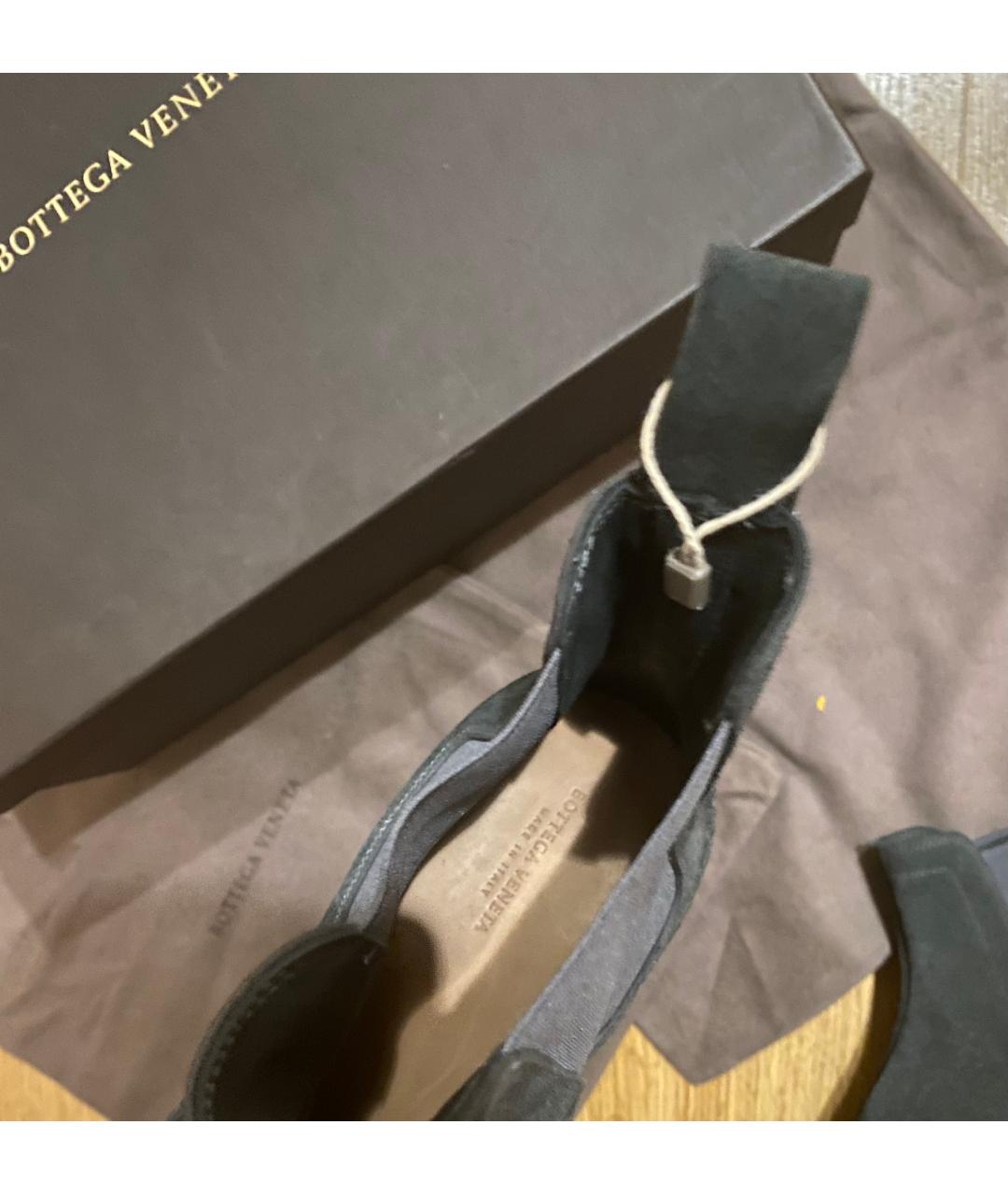 BOTTEGA VENETA Антрацитовые замшевые высокие ботинки, фото 5