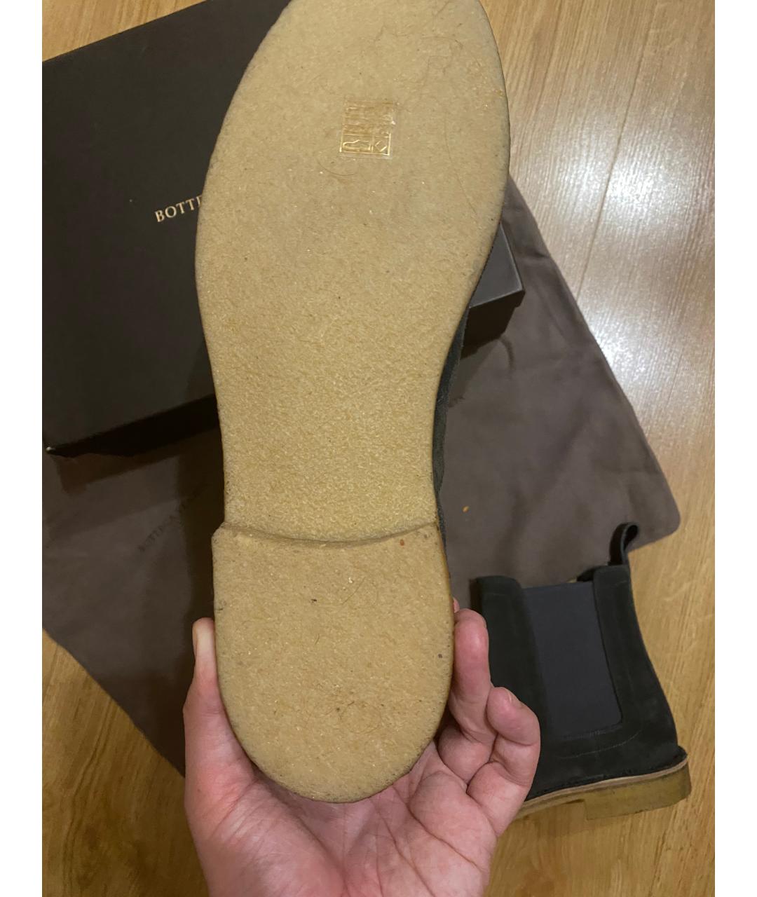 BOTTEGA VENETA Антрацитовые замшевые высокие ботинки, фото 4