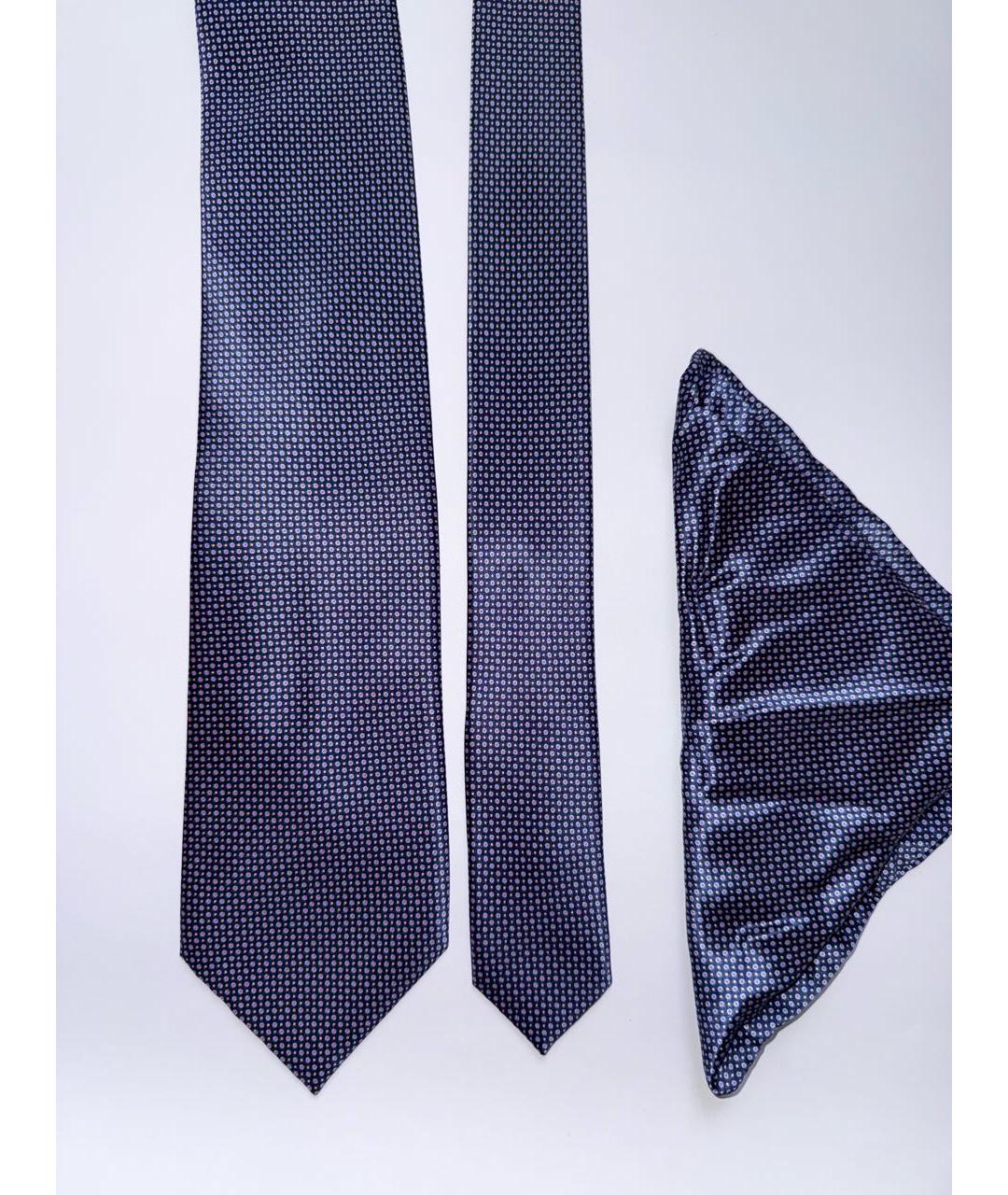 STEFANO RICCI Темно-синий шелковый галстук, фото 2