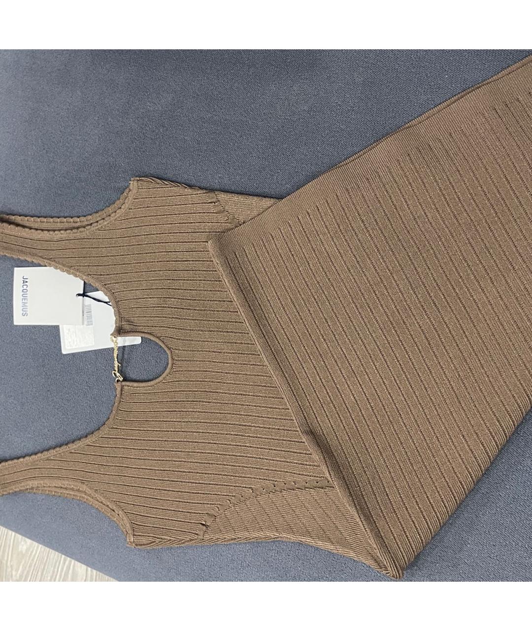 JACQUEMUS Коричневое вечернее платье, фото 5