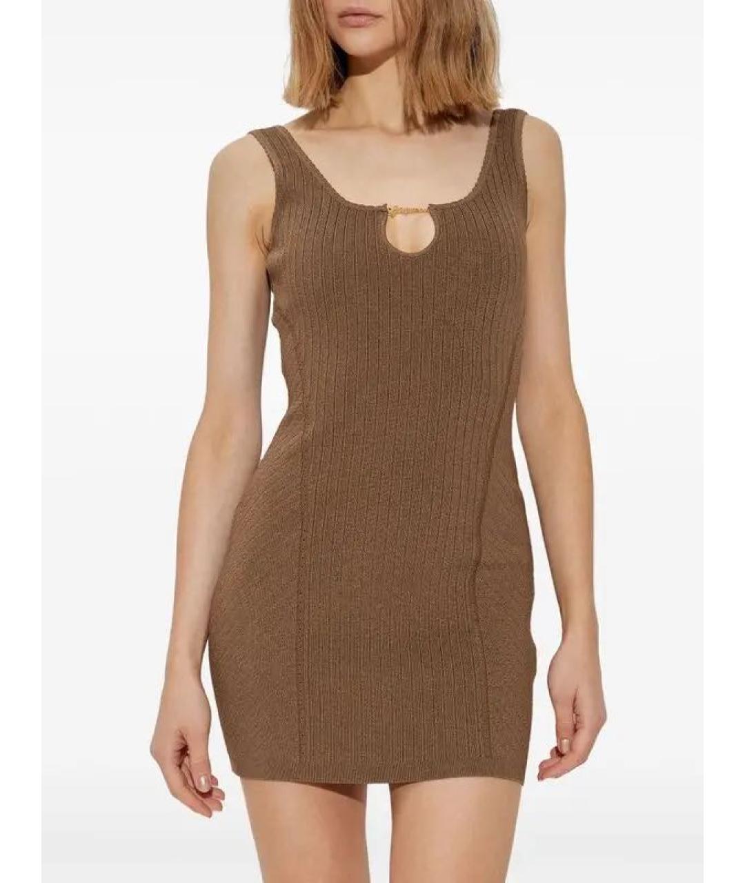 JACQUEMUS Коричневое вечернее платье, фото 3