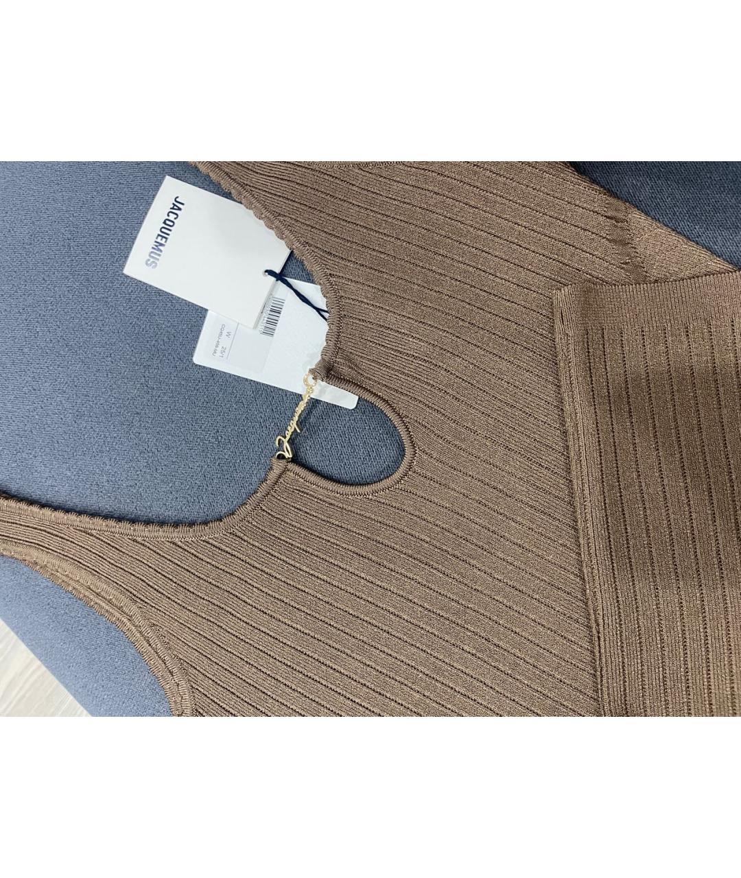 JACQUEMUS Коричневое вечернее платье, фото 4