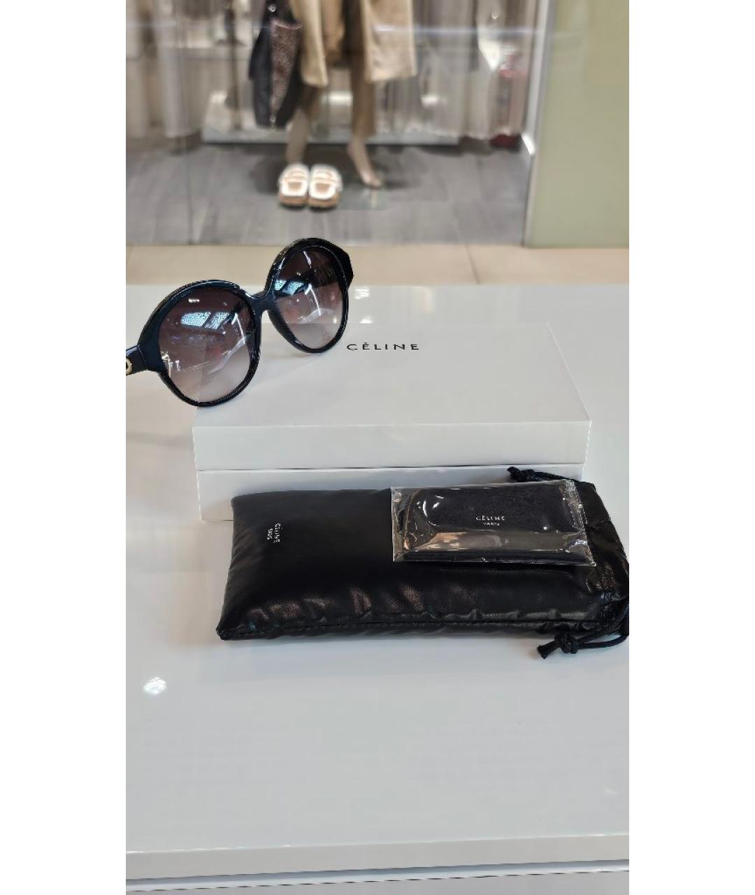 CELINE Черные пластиковые солнцезащитные очки, фото 4
