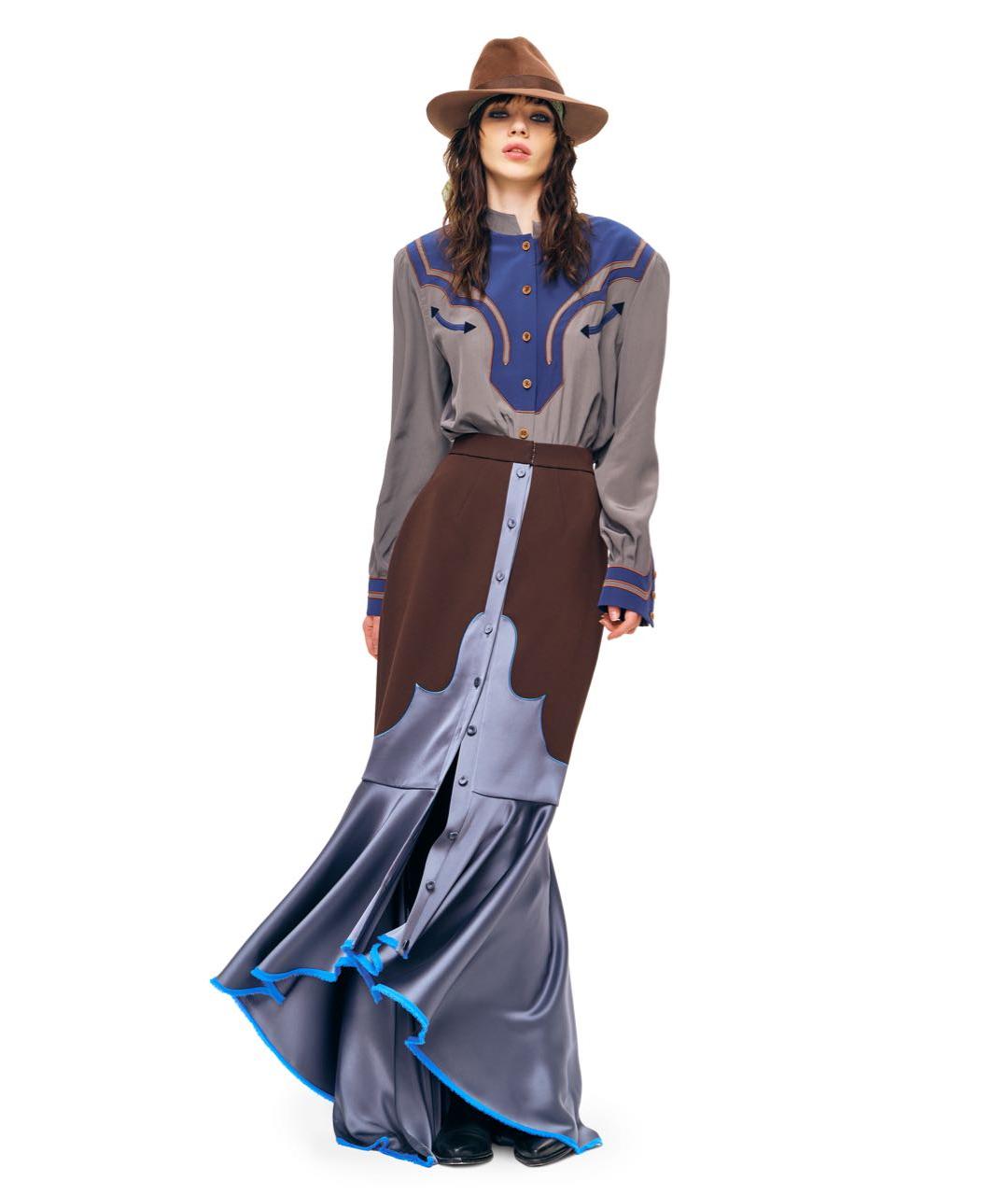 ULYANA SERGEENKO Мульти креповая юбка макси, фото 4