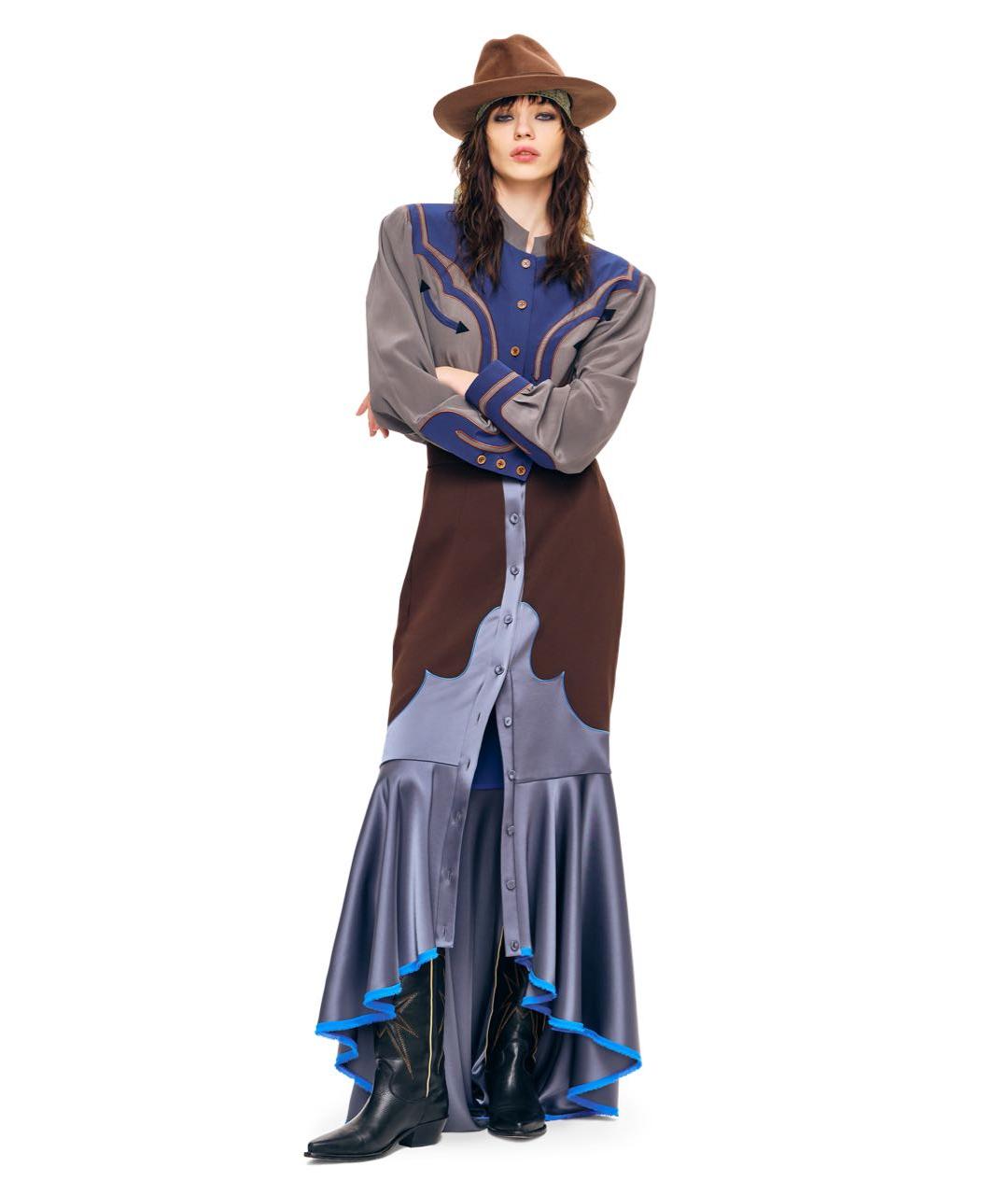 ULYANA SERGEENKO Мульти креповая юбка макси, фото 3