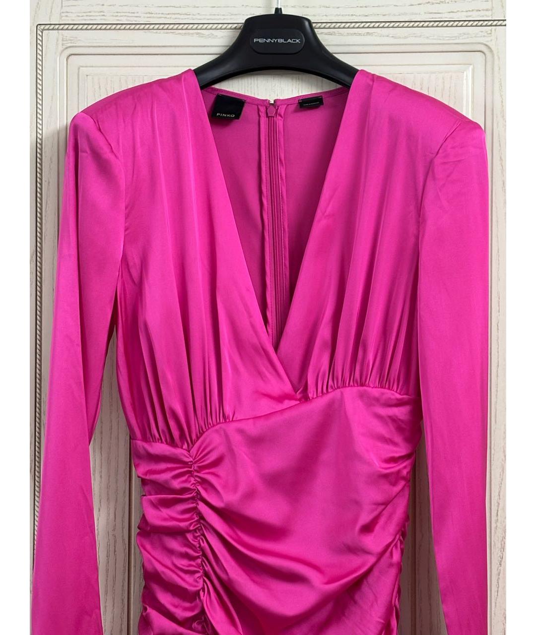 PINKO Фуксия синтетическое вечернее платье, фото 3