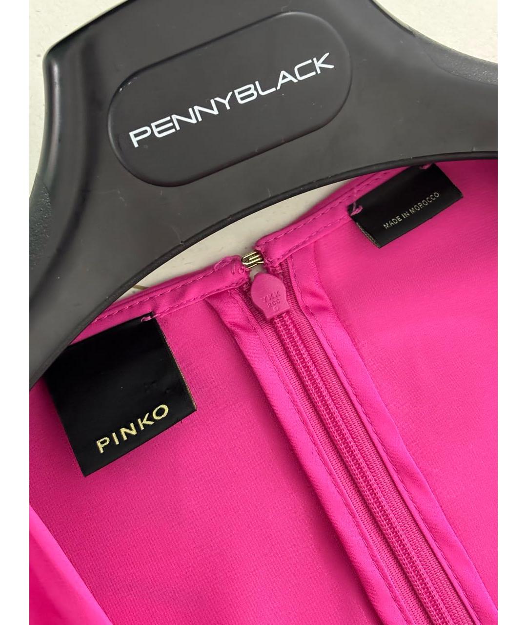 PINKO Фуксия синтетическое вечернее платье, фото 8