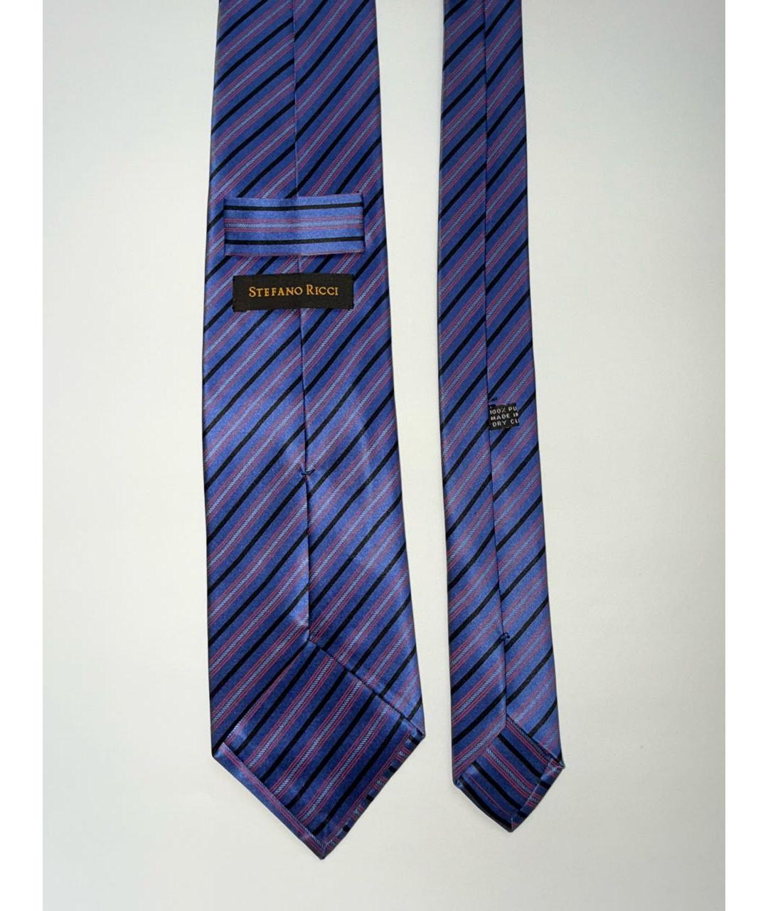 STEFANO RICCI Синий шелковый галстук, фото 2