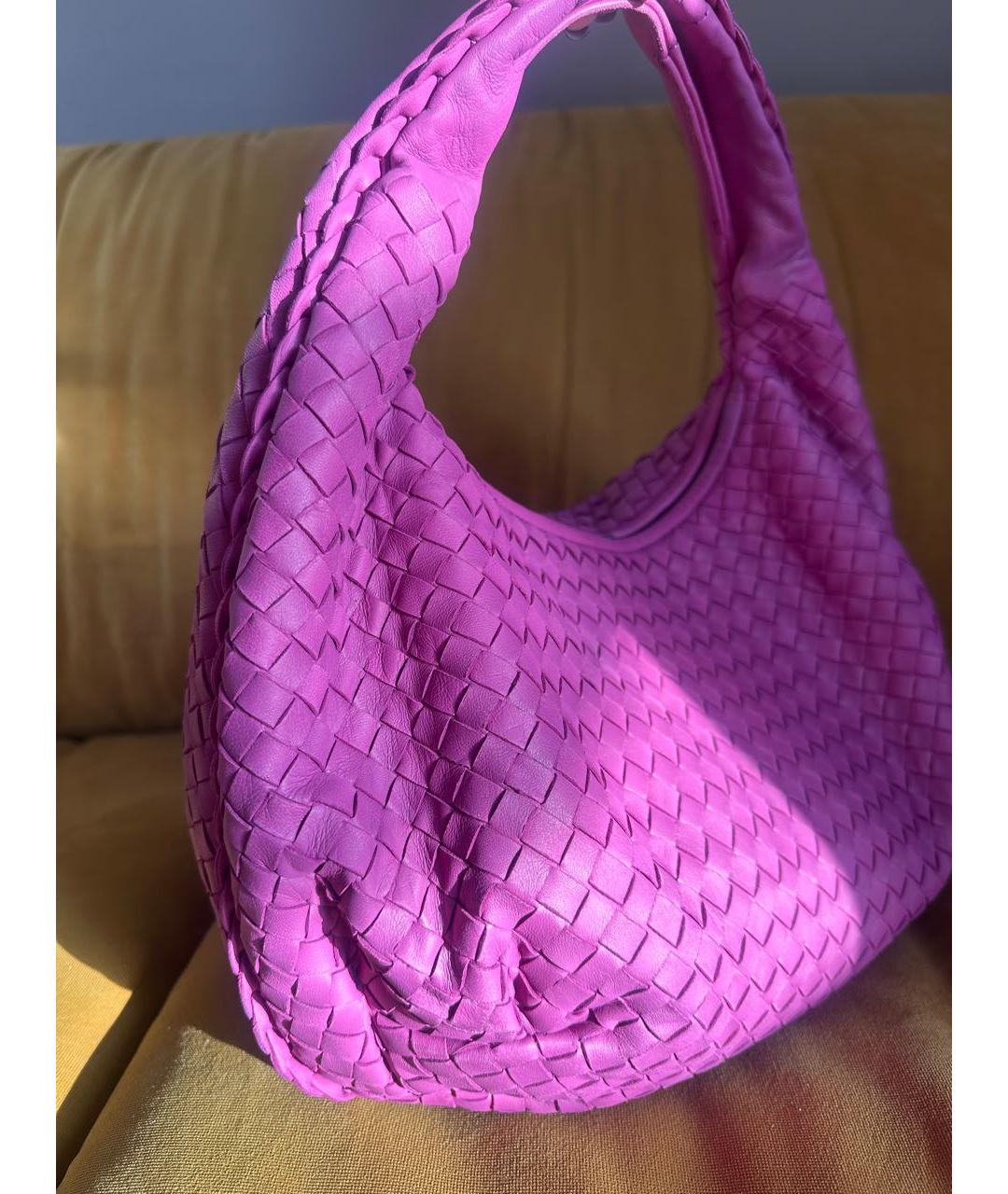 BOTTEGA VENETA Фиолетовая кожаная сумка с короткими ручками, фото 2