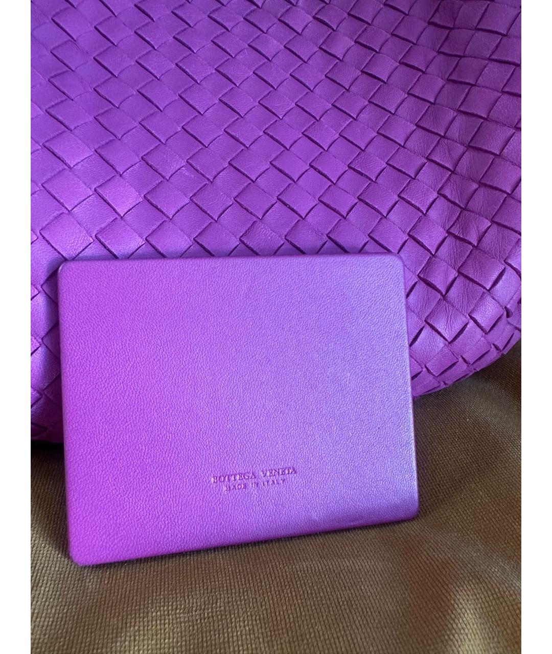 BOTTEGA VENETA Фиолетовая кожаная сумка с короткими ручками, фото 5