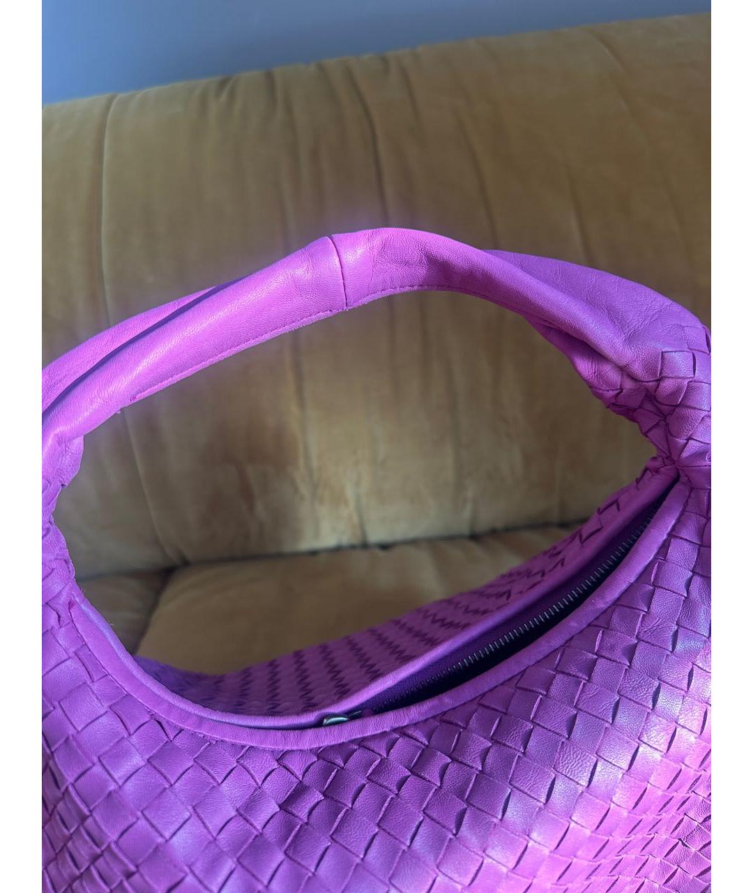 BOTTEGA VENETA Фиолетовая кожаная сумка с короткими ручками, фото 3