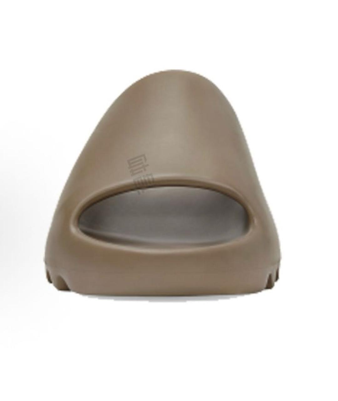 ADIDAS YEEZY Коричневые резиновые шлепанцы, фото 2