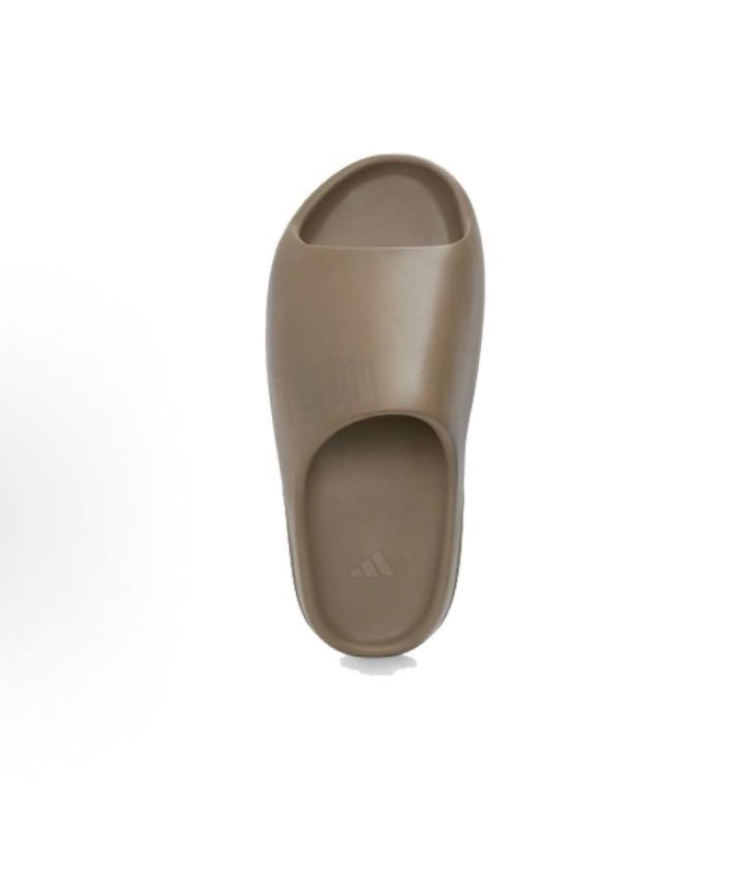 ADIDAS YEEZY Коричневые резиновые шлепанцы, фото 3