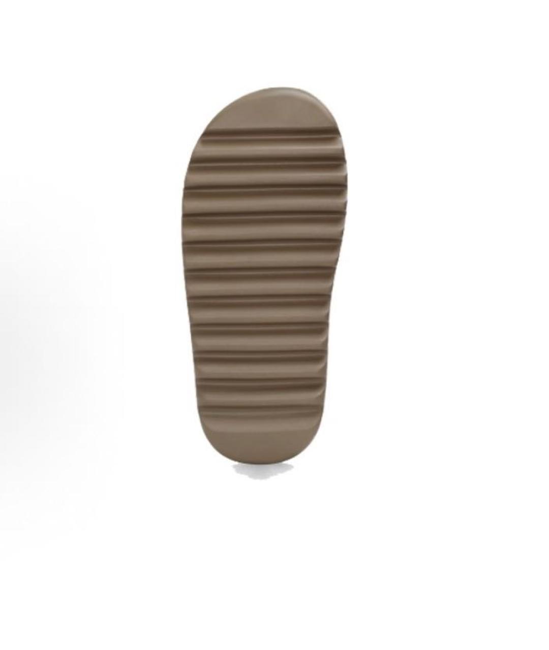 ADIDAS YEEZY Коричневые резиновые шлепанцы, фото 4
