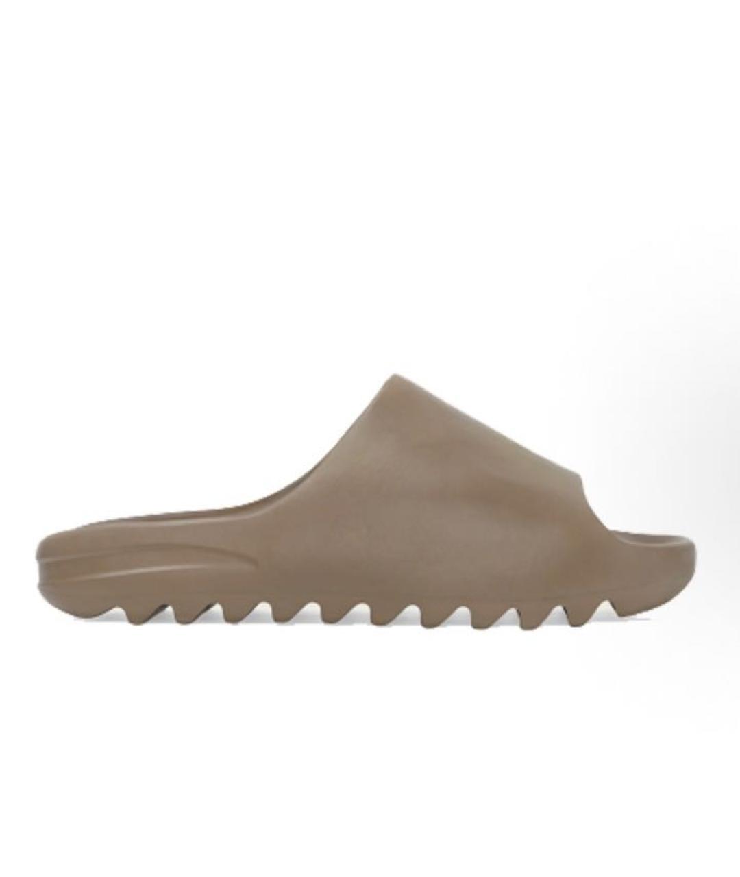 ADIDAS YEEZY Коричневые резиновые шлепанцы, фото 5