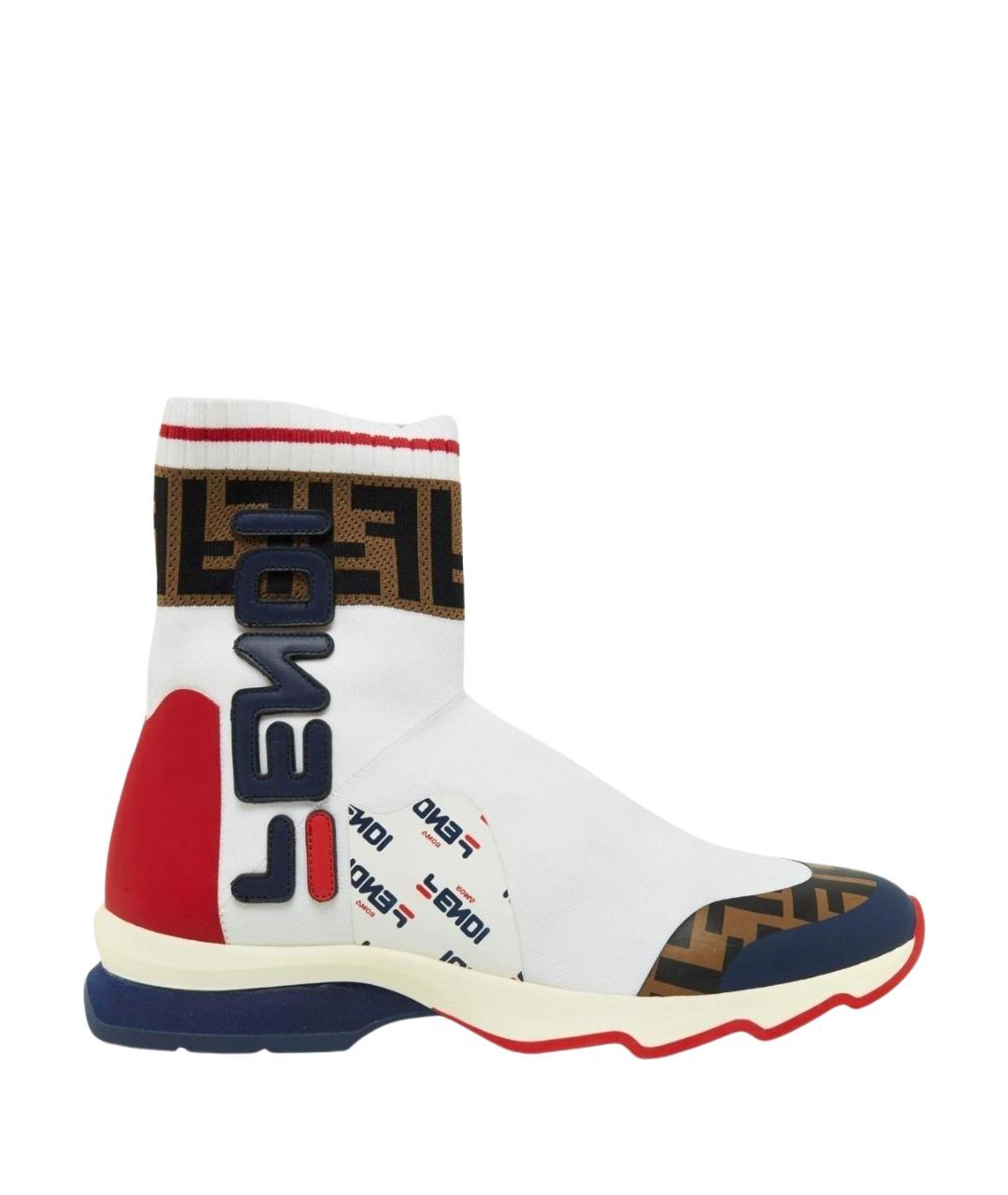 FENDI Мульти текстильные кроссовки, фото 1