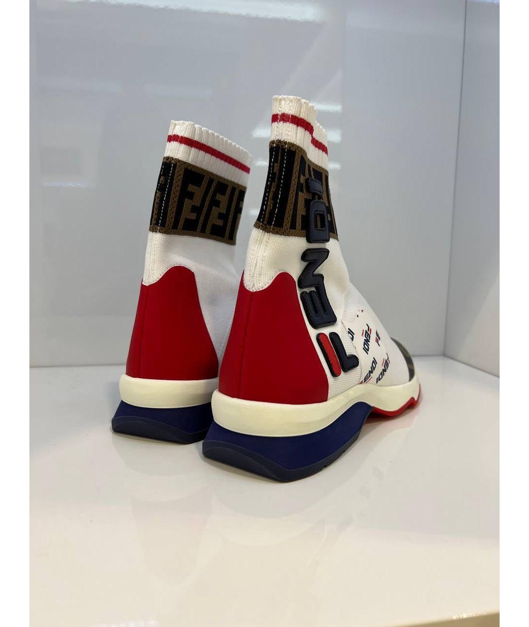 FENDI Мульти текстильные кроссовки, фото 4