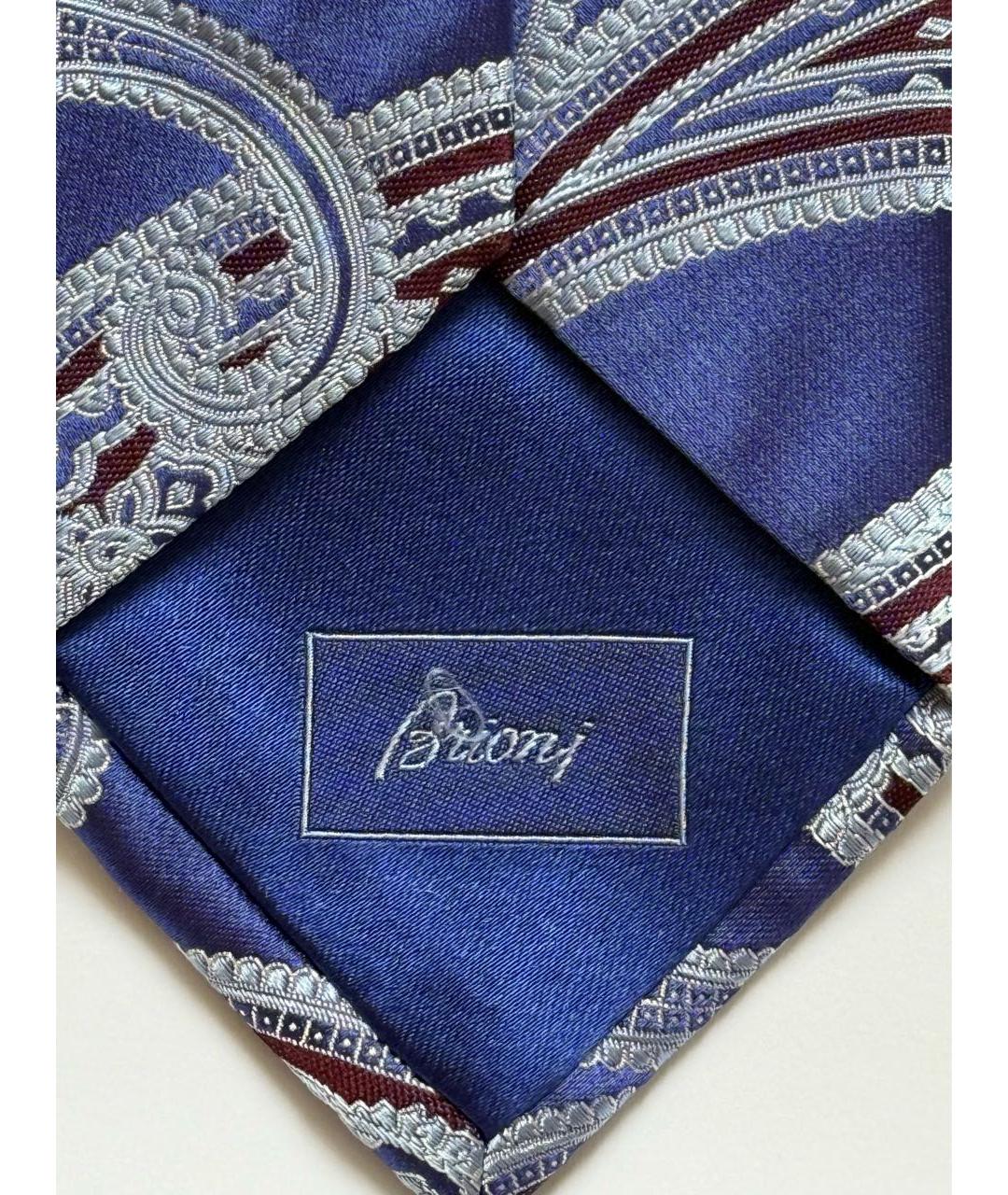 BRIONI Синий шелковый галстук, фото 3