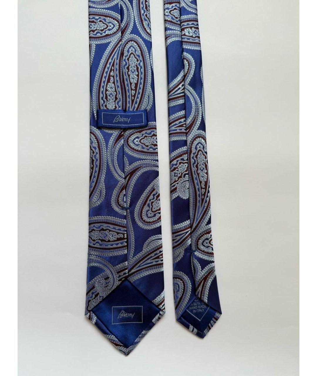 BRIONI Синий шелковый галстук, фото 2