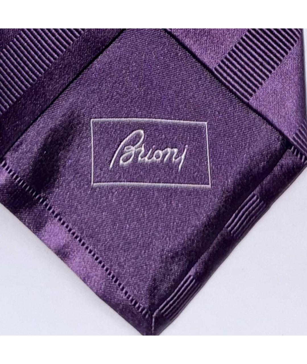 BRIONI Фиолетовый шелковый галстук, фото 3