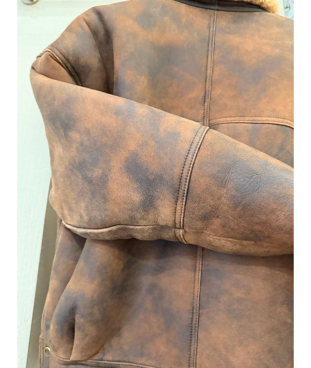 SANDRO Коричневая кожаная дубленка, фото 5