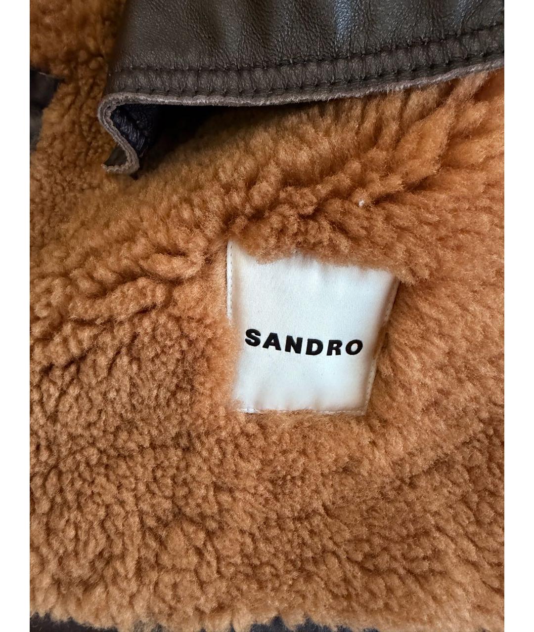 SANDRO Коричневая кожаная дубленка, фото 6