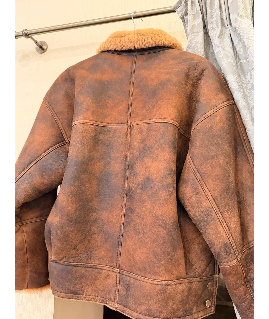 SANDRO Коричневая кожаная дубленка, фото 2